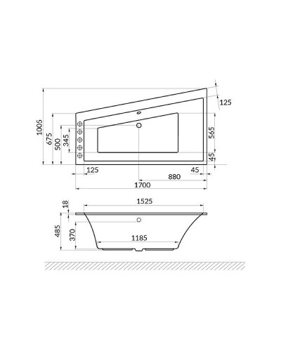Акриловая ванна Excellent Sfera Slim 170x100 L WAEX.SFL17WHS без гидромассажа