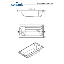 Акриловая ванна Cersanit Smart 170x80 L 63350 без гидромассажа