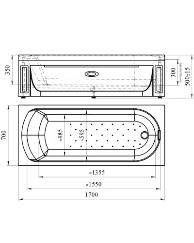 Акриловая ванна 170х70 см Radomir Аврора 0-01-0-0-0-997