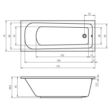 Акриловая ванна 170х70 см Riho Orion BC0100500000000