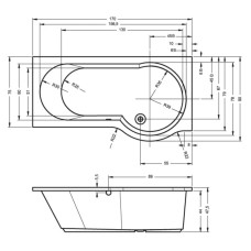 Акриловая ванна 170х90 см Riho Dorado L BA8100500000000