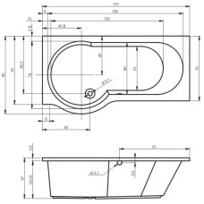 Акриловая ванна 170х90 см Riho Dorado R BA8000500000000