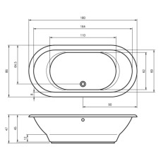 Акриловая ванна 180х86 см Riho Seth BB2200500000000