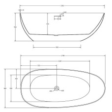 Акриловая ванна Abber AB9211MB 170х80 без гидромассажа