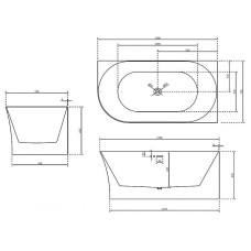 Акриловая ванна Abber AB9258-1.5 R 150х78 без гидромассажа