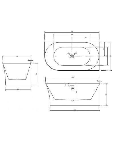 Акриловая ванна Abber AB9258-1.5 R 150х78 без гидромассажа