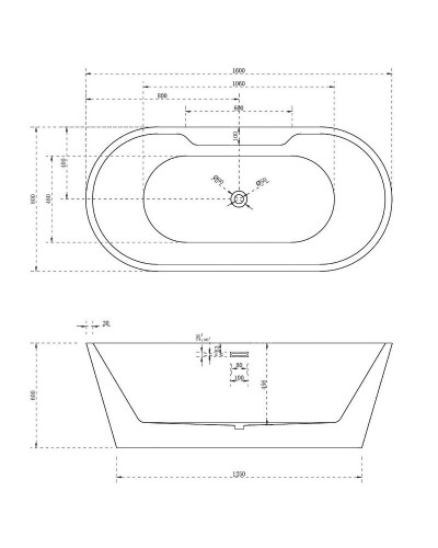 Акриловая ванна Abber AB9299-1.6 160х80 без гидромассажа