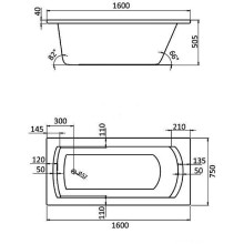 Акриловая ванна Santek Монако XL 160х75 1WH111978 без гидромассажа