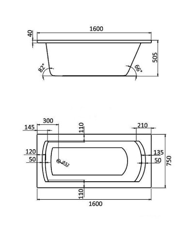 Акриловая ванна Santek Монако XL 160х75 1WH111978 без гидромассажа