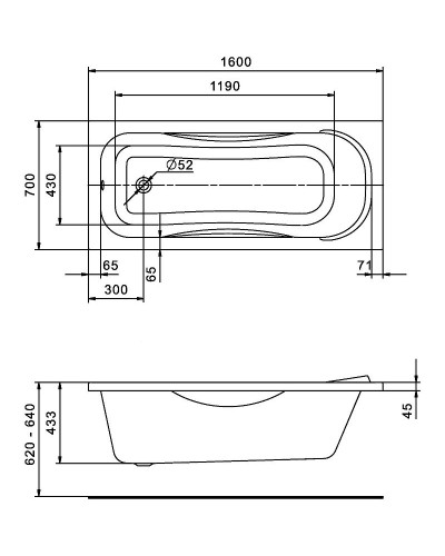 Акриловая ванна Santek Тенерифе 160x70 1WH302357 без гидромассажа