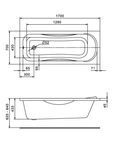 Акриловая ванна Santek Тенерифе 170x70 1WH302207 без гидромассажа