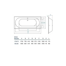 Акриловая ванна Koller Pool Orion Double 180x80 без гидромассажа
