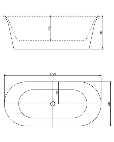 Акриловая ванна Aquanet Smart 170x78 260047 без гидромассажа