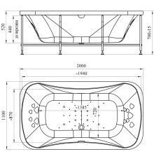 Акриловая ванна 200х110 см Radomir Лион 1-01-0-0-1-030