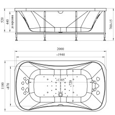 Акриловая ванна 200х110 см Radomir Лион 1-01-0-0-1-030