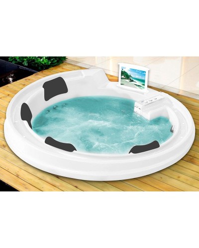 Акриловая ванна Gemy G9090 O 190х190 с гидромассажем Белая