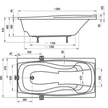 Акриловая ванна 190х95 см Ravak XXL CA91000000
