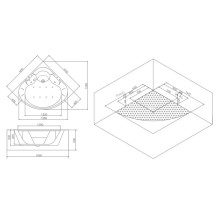 Акриловая гидромассажная ванна 141х141 см SSWW A4104