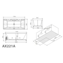Акриловая гидромассажная ванна 170х80 см SSWW AX221A BGSN