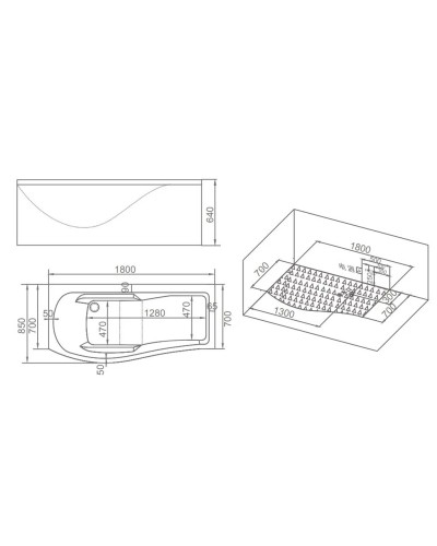 Акриловая гидромассажная ванна 180х85 см SSWW A1901L CGSP