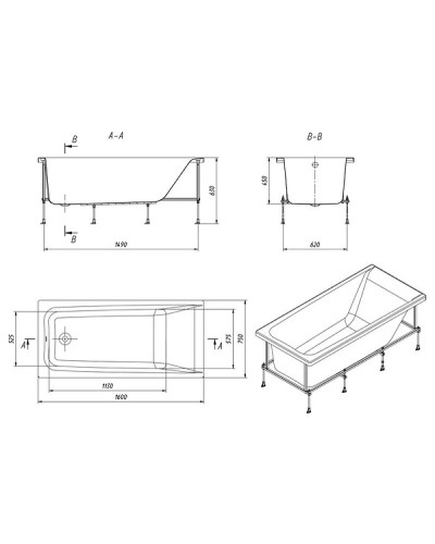 Акриловая ванна Roca Elba 160х75 248619000 без гидромассажа