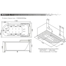 Акриловая гидромассажная ванна 170х85 см SSWW W0827L BH608