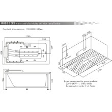Акриловая гидромассажная ванна 170х80 см SSWW W0823R BH608F