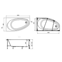 Акриловая ванна Roca Corfu 160x90 L 248573000 без гидромассажа
