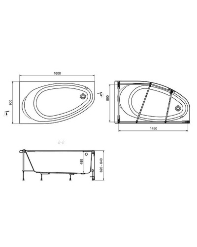 Акриловая ванна Roca Corfu 160x90 L 248573000 без гидромассажа