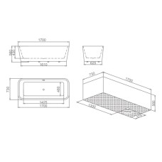Акриловая ванна 170х73 см SSWW M702S