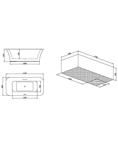 Акриловая ванна 175х85 см SSWW M706