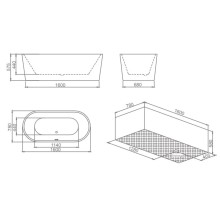 Акриловая ванна 160х78 см SSWW M707S