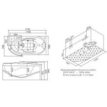 Акриловая гидромассажная ванна 173х88 см SSWW A307RBH608F