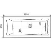 Акриловая ванна Creto Ares 170х75 1-1144 без гидромассажа