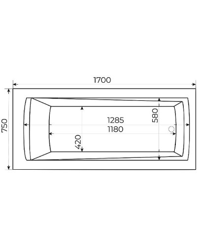 Акриловая ванна Creto Ares 170х75 1-1144 без гидромассажа