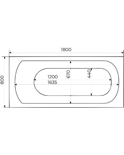 Акриловая ванна Creto Scala 180х80 1-1155 без гидромассажа