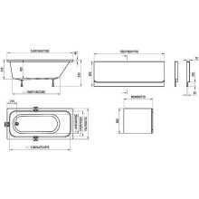 Акриловая ванна Ravak Chrome 170x75 C741000000 без гидромассажа