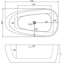 Акриловая ванна 170х90 см Abber AB9210