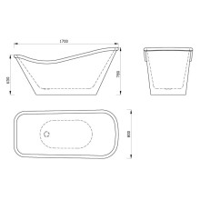 Акриловая ванна 170х80 см Abber AB9231