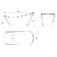 Акриловая ванна 170х80 см Abber AB9231