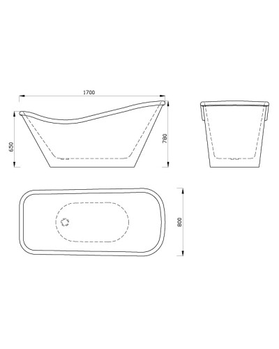 Акриловая ванна 170х80 см Abber AB9231