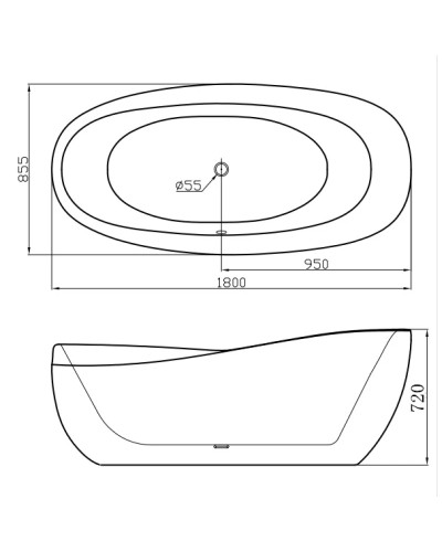Акриловая ванна 180х85,5 см Abber AB9232
