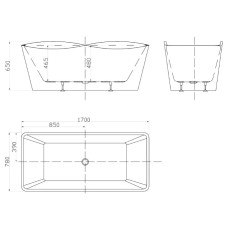 Акриловая ванна 170х78 см Gemy G9240