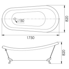 Акриловая ванна 175х82 см Gemy G9030 A