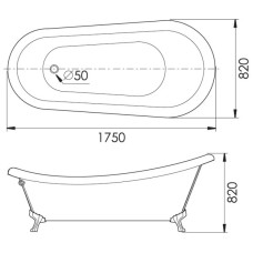 Акриловая ванна 175х82 см Gemy G9030 A