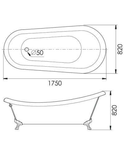 Акриловая ванна 175х82 см Gemy G9030 A