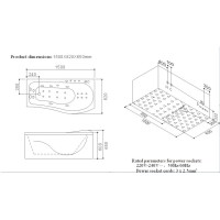 Акриловая гидромассажная ванна 150х82 см SSWW A101AL