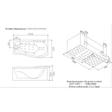 Акриловая гидромассажная ванна 150х82 см SSWW A101AL