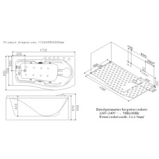Акриловая гидромассажная ванна 172х85 см SSWW A104L