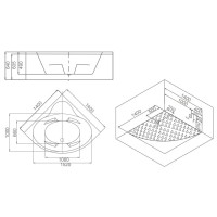 Акриловая гидромассажная ванна 140х140 см SSWW A1903 CGSP